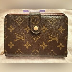 LOUIS VUITTON BROWN MONOGRAM CANVAS PORTE PAPIER ZIPPE WALLET